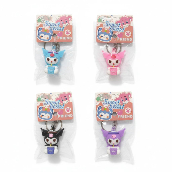 Sweetheart Accessories - KUROMI Inspired Sanrio Character Sweetheart Friend Keychain Purse Backpack Charm